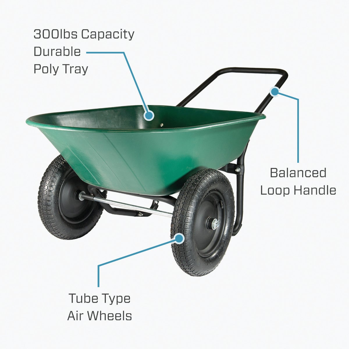 Marathon 5 Cu. Ft. Poly Wheelbarrow