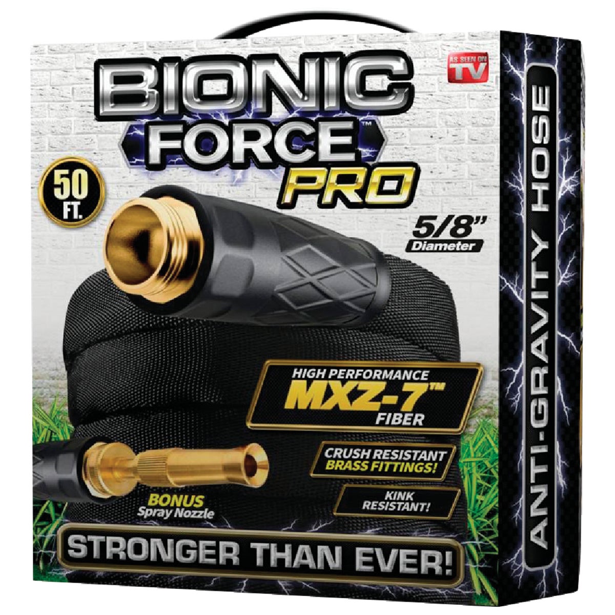 Bionic Force Pro 5/8 In. Dia. X 50 Ft. L. Garden Hose with Brass Fittings