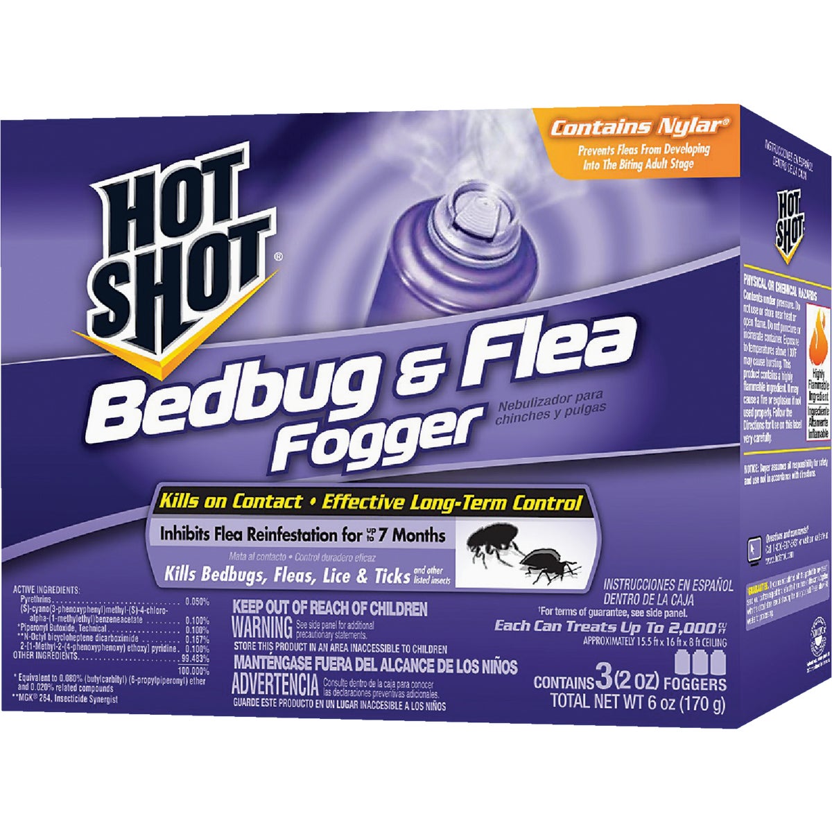Hot Shot 2 Oz. Flea & Bedbug Indoor Insect Fogger (3-Pack)