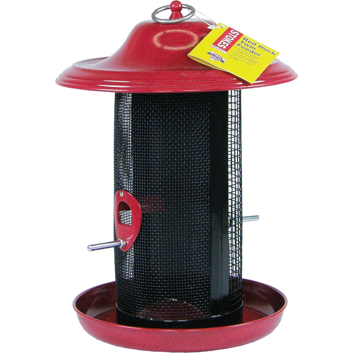 Stokes Select Red Rock Metal 3.3 Lb. Capacity Dual Chamber Bird Feeder