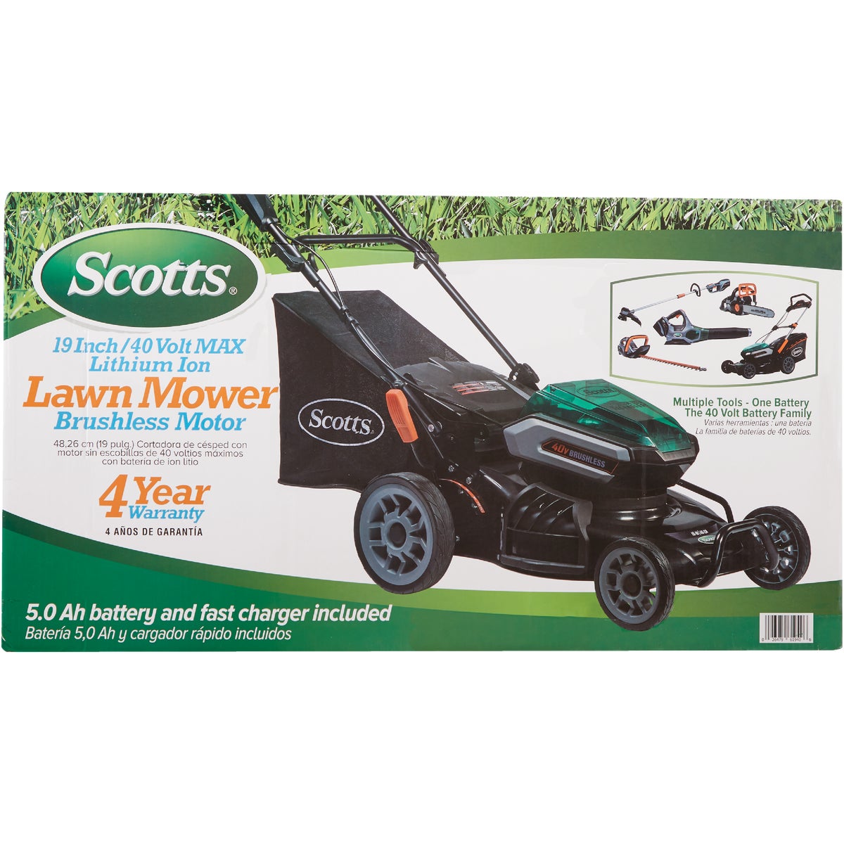 Scotts 19 In. 40 Volt Lithium Ion Cordless Electric Lawn Mower