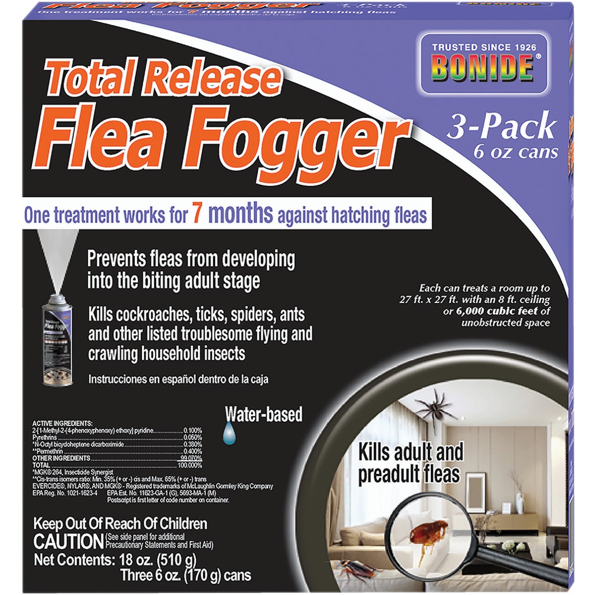 Bonide Flea 6 Oz. Indoor Insect Fogger (3-Pack)