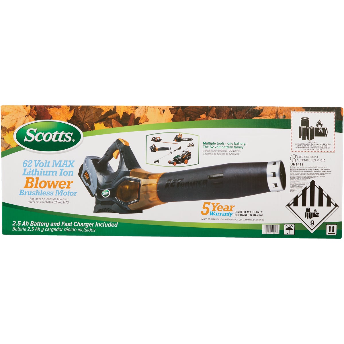 Scotts 140 MPH 62V Lithium-Ion Cordless Blower