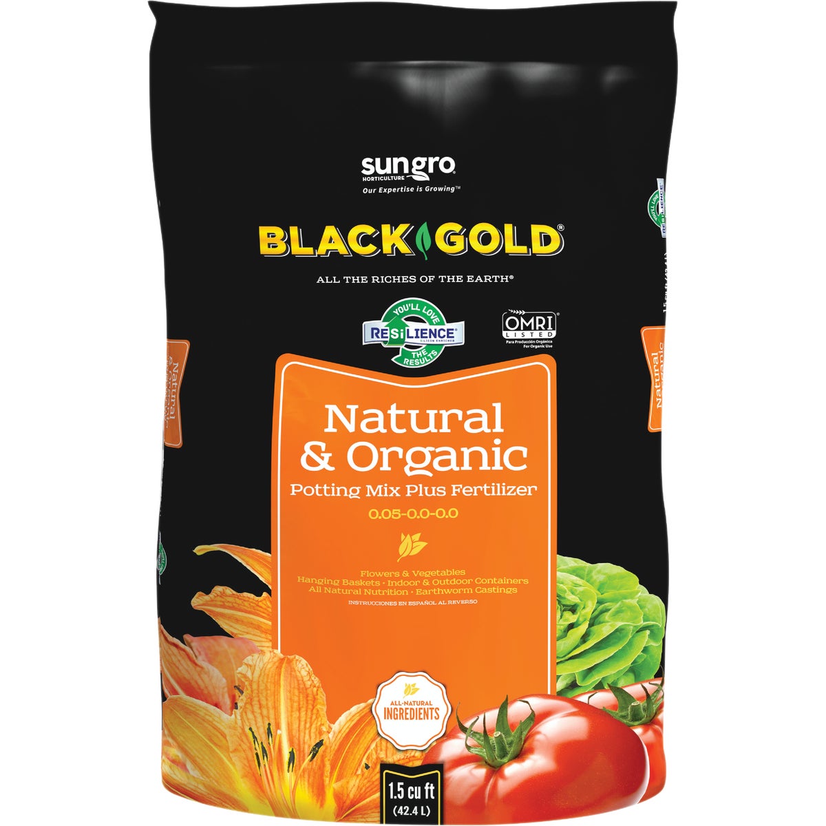 Black Gold 1.5 Cu. Ft. 38 Lb. All Purpose Natural & Organic Potting Soil