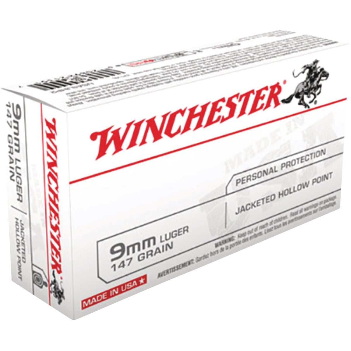 Winchester 9mm 147 Grain JHP Centerfire Ammunition Cartridges