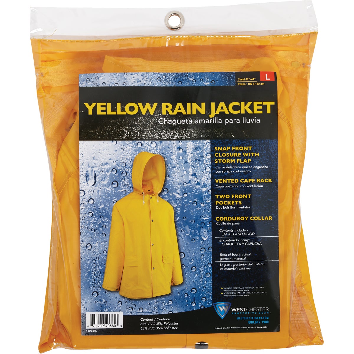 West Chester Large Yellow PVC Raincoat