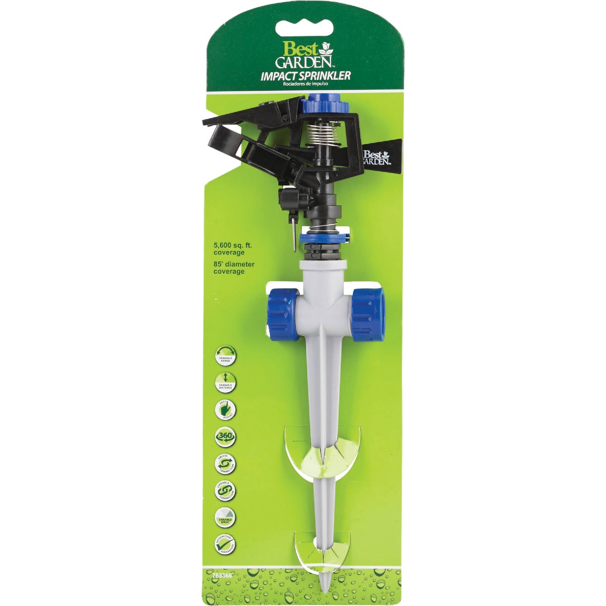 Best Garden Poly 5600 Sq. Ft. Spike Impulse Sprinkler