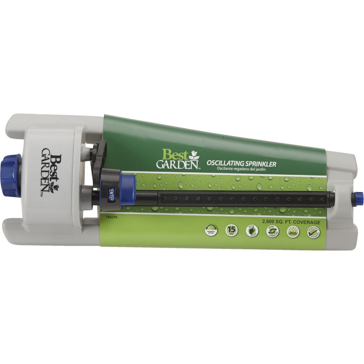 Best Garden Poly 2800 Sq. Ft. Blue & Gray Oscillating Sprinkler