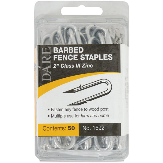 Dare 2 In. x 9 Ga. Galvanized Barbed Staple (50-Count)