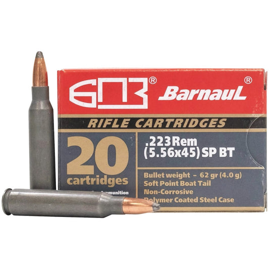 Barnaul Ammunition .223 Rem 62 Grain SP-BT Centerfire Ammunition Cartridges