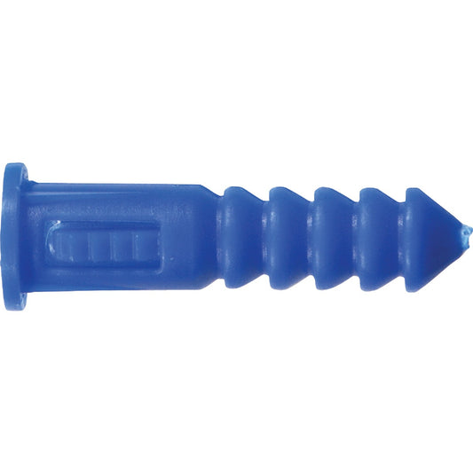 Hillman #8 - #10 - #12 Thread x 1-1/4 In. Blue Ribbed Plastic Anchor (100 Ct.)