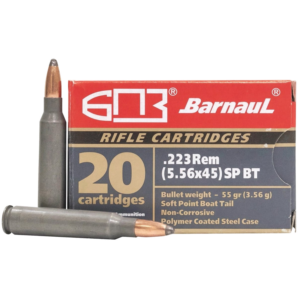 Barnaul Ammunition .223 Rem 55 Grain SP-BT Centerfire Ammunition Cartridges