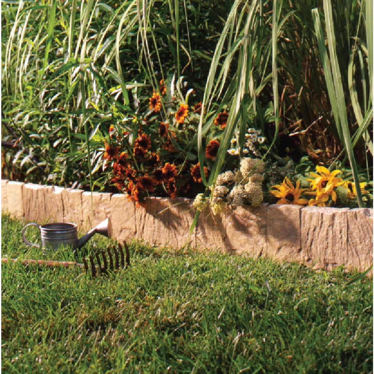 Suncast 6.5 In. H. x 24 In. L. Tan Flagstone Poly Lawn Edging (5-Pack)