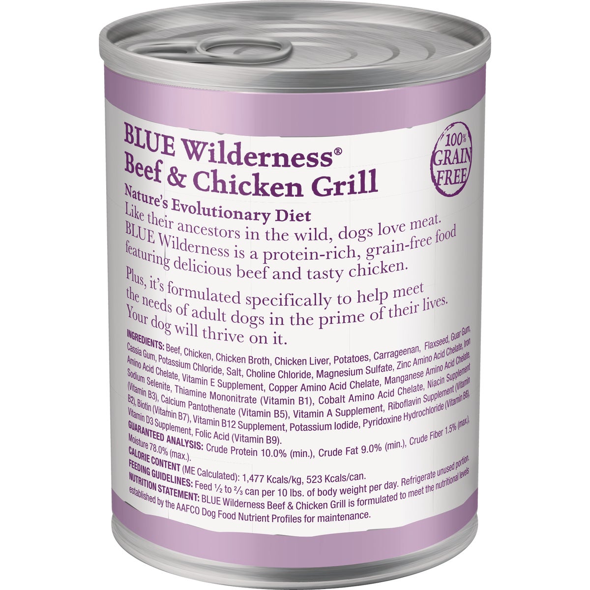 Blue Buffalo Wilderness Grain-Free Beef & Chicken Adult Wet Dog Food, 12.5 Oz.