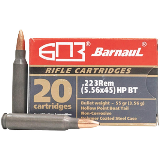 Barnaul Ammunition .223 Rem 55 Grain HP-BT Centerfire Ammunition Cartridges