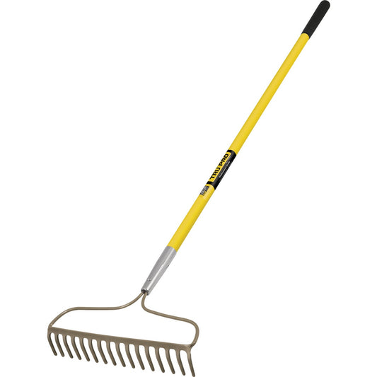 Tru Pro 60 in. Forged Bow Rake, 16 tines, Fiberglass Handle