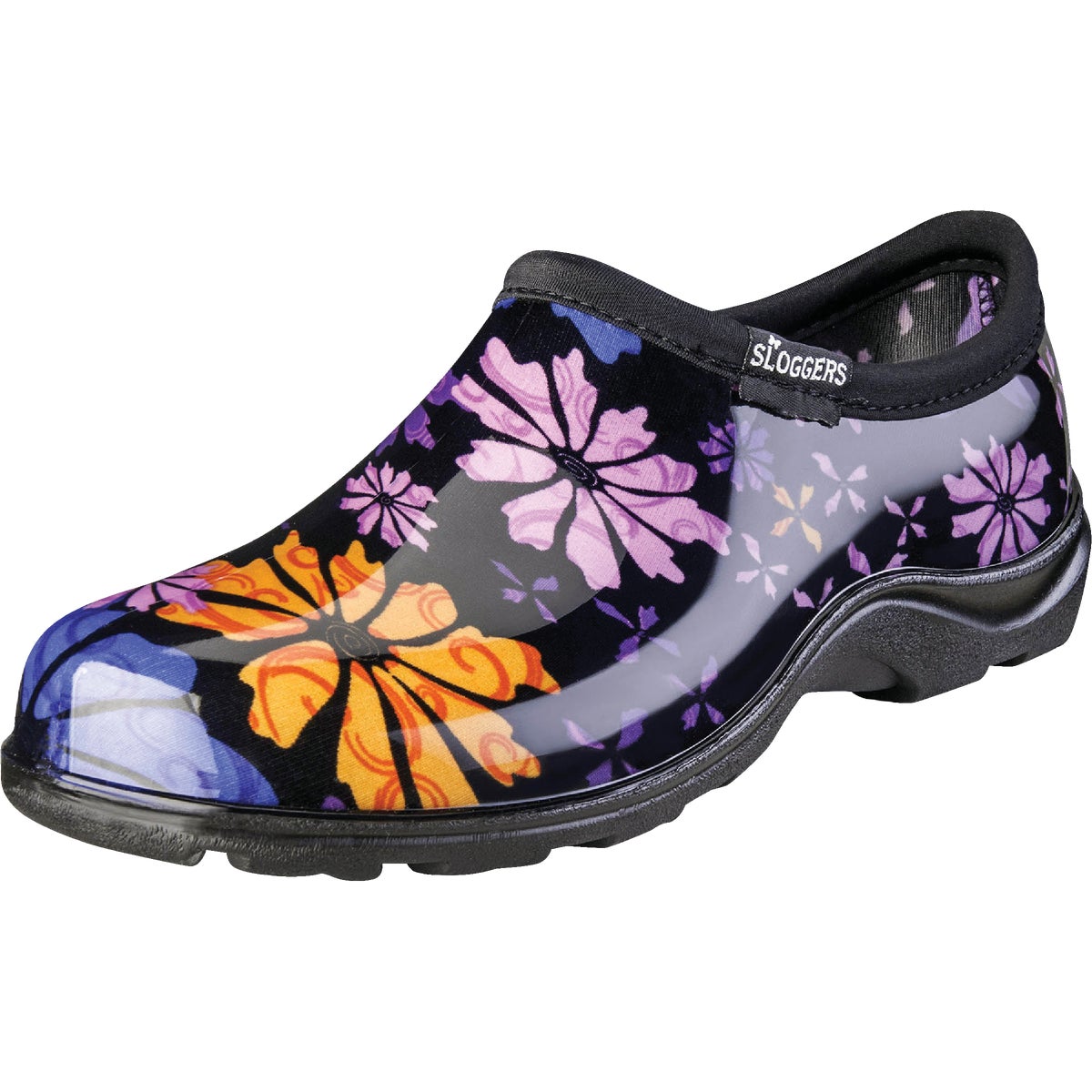 Sloggers Women's Size 9 Black w/Flower Design Garden Shoe