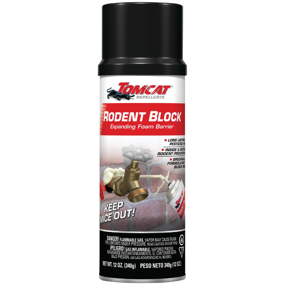 Tomcat 12 Oz. Foam Aerosol Spray Rodent Block Expanding Foam Barrier