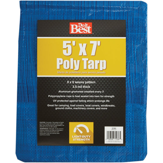 Do it Best Blue Woven 5 Ft. x 7 Ft. General Purpose Tarp