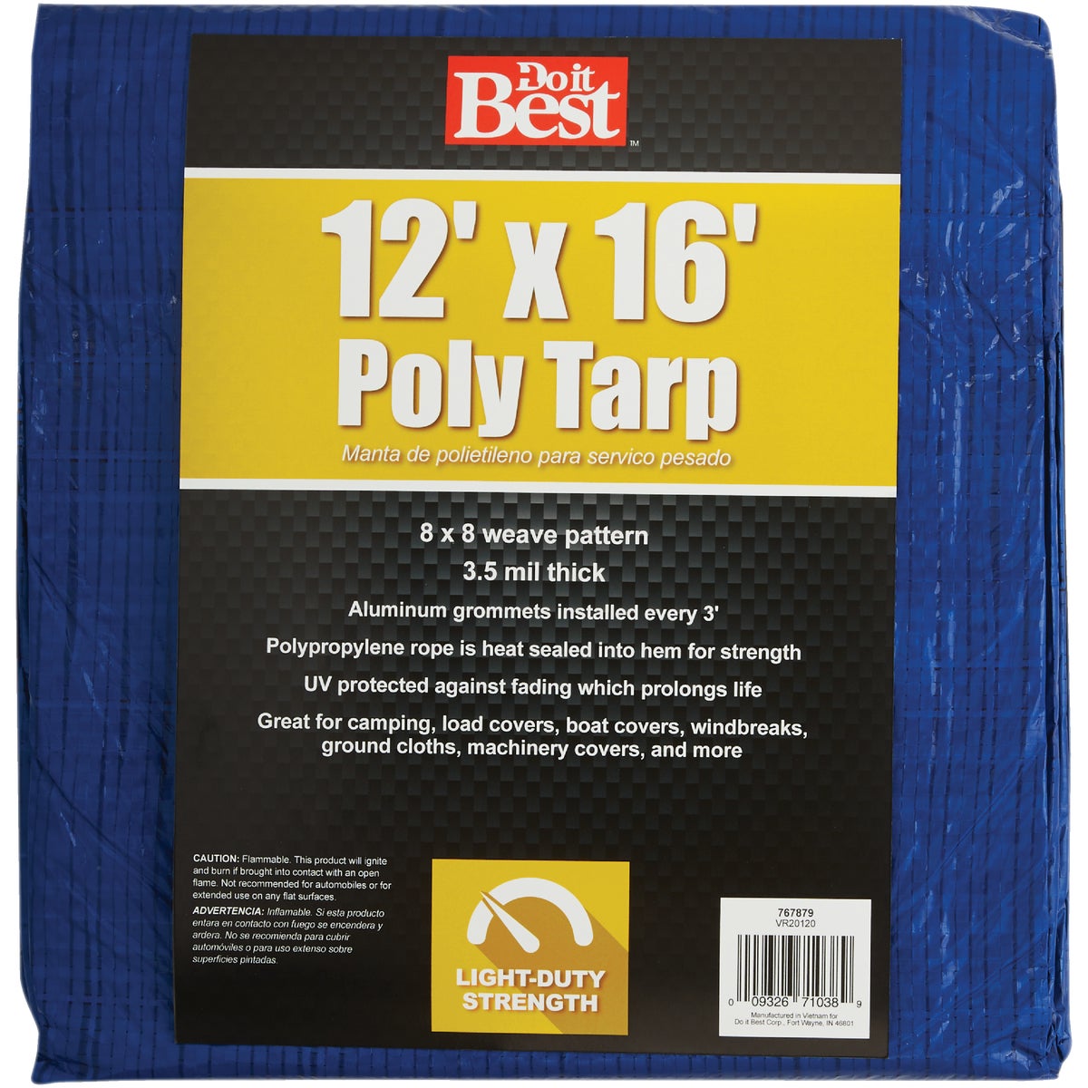 Do it Best Blue Woven 12 Ft. x 16 Ft. General Purpose Tarp