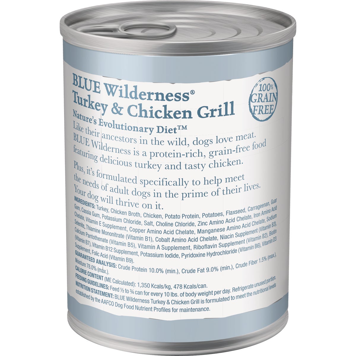 Blue Buffalo Wilderness Grain-Free Turkey & Chicken Adult Wet Dog Food, 12.5 Oz.