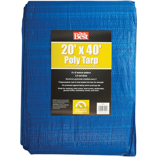 Do it Best Blue Woven 20 Ft. x 40 Ft. General Purpose Tarp