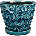 Southern Patio Mayer 8 In. Ceramic Clayworks Seafoam Planter