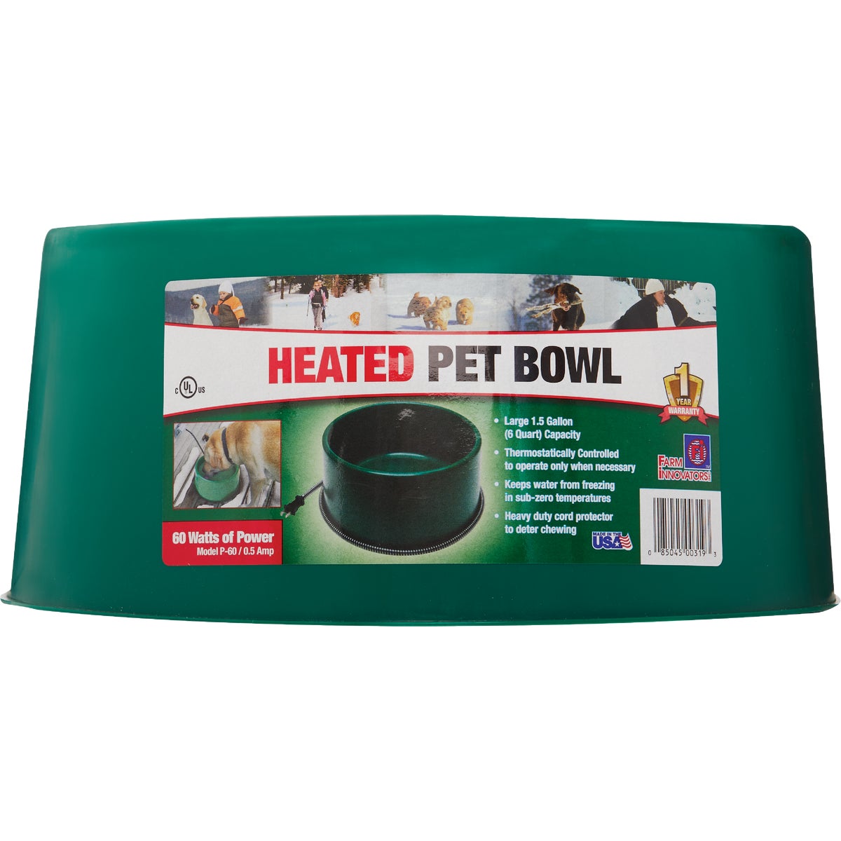 Farm Innovators 1.5 Gal. Plastic Heated Pet Bowl