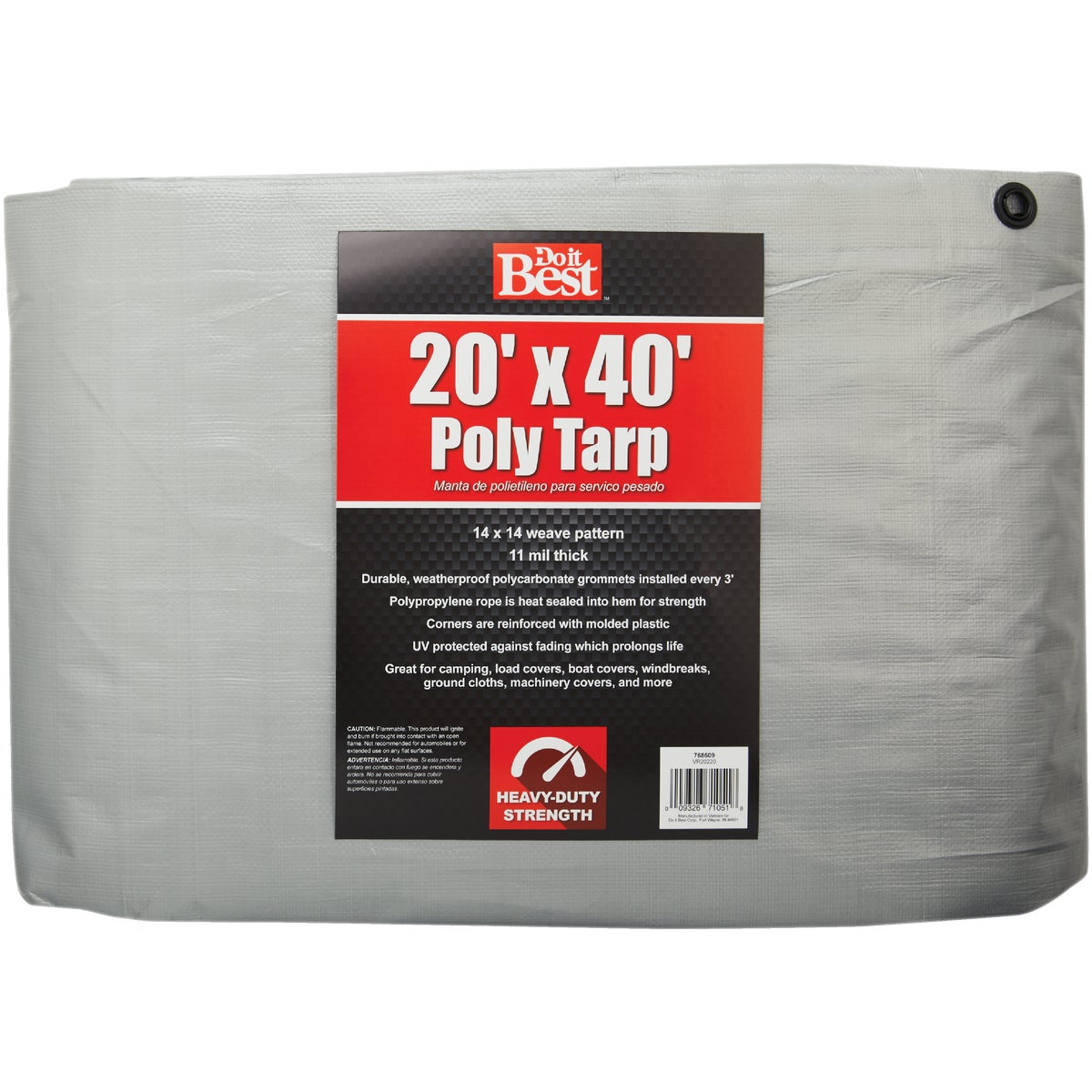 Do it Best Silver Woven 20 Ft. x 40 Ft. Heavy Duty Poly Tarp