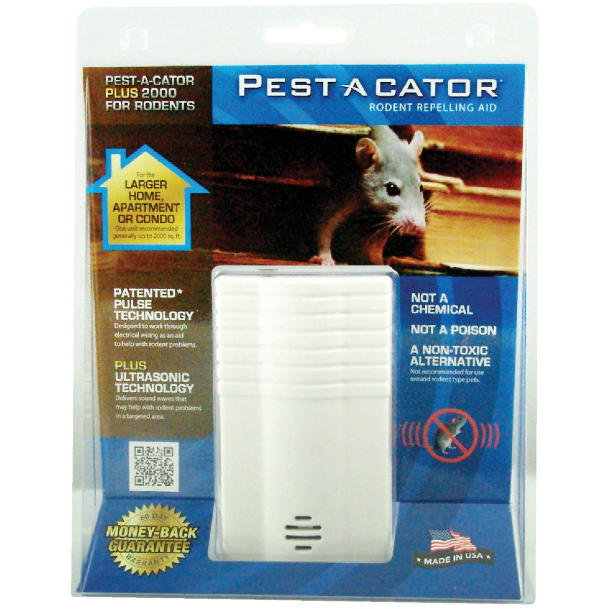 Pest A Cator Ultrasonic & Electromagnetic 2000 Sq. Ft. Coverage 110V Electronic Pest Repellent