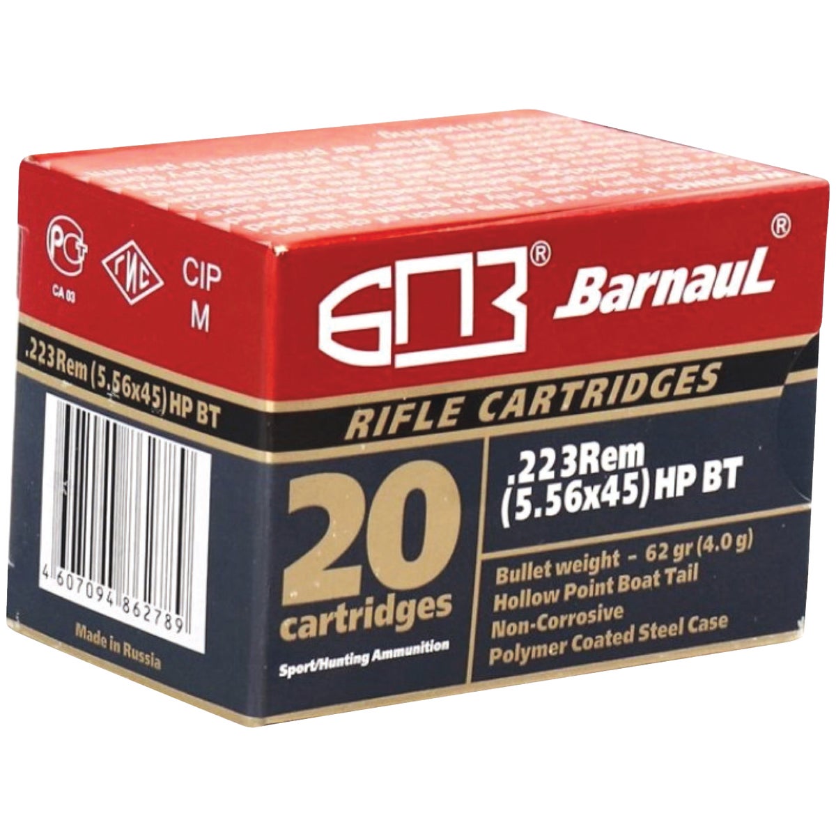 Barnaul Ammunition .223 Rem 62 Grain HP-BT Centerfire Ammunition Cartridges