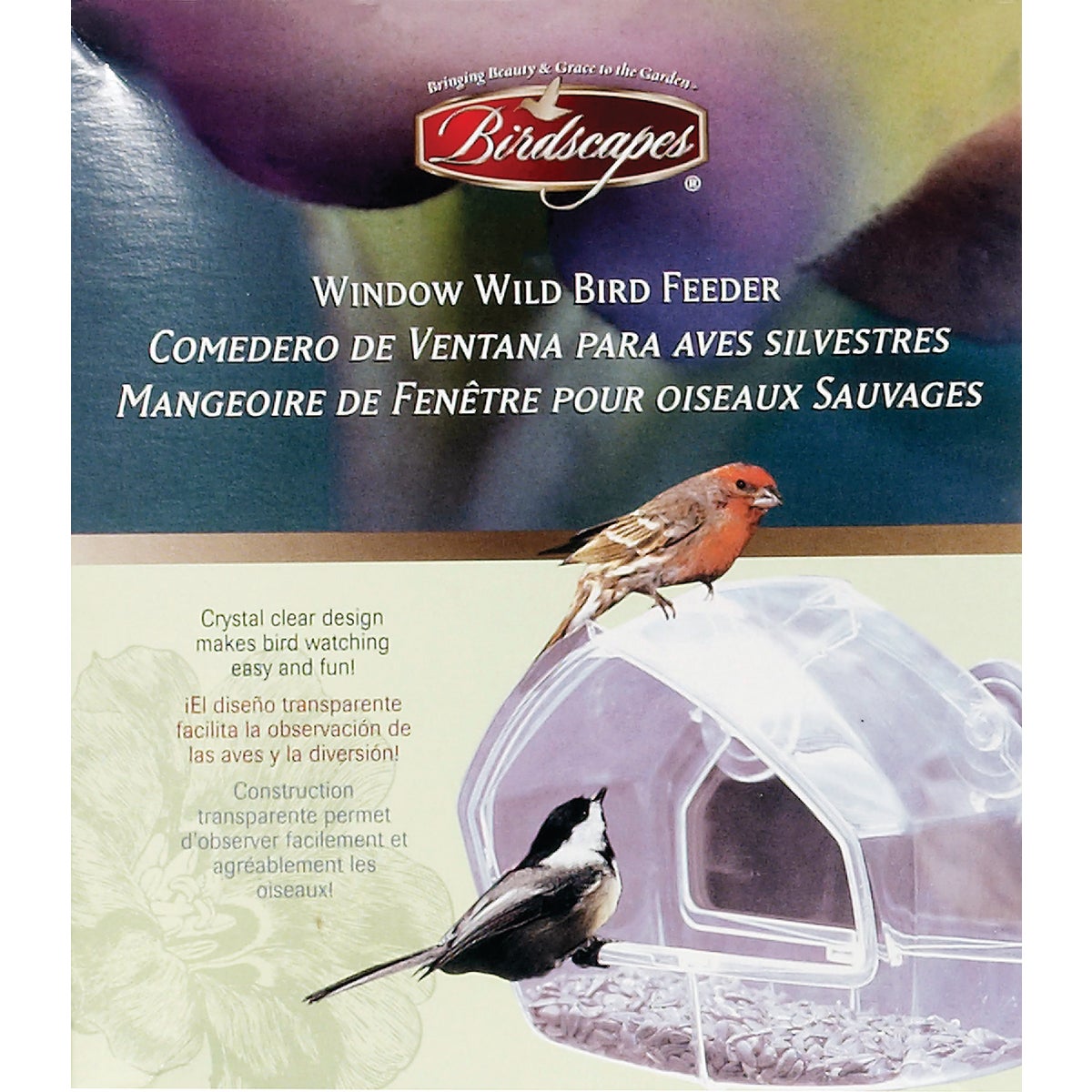 Birdscapes Clear Plastic Window Bird Feeder