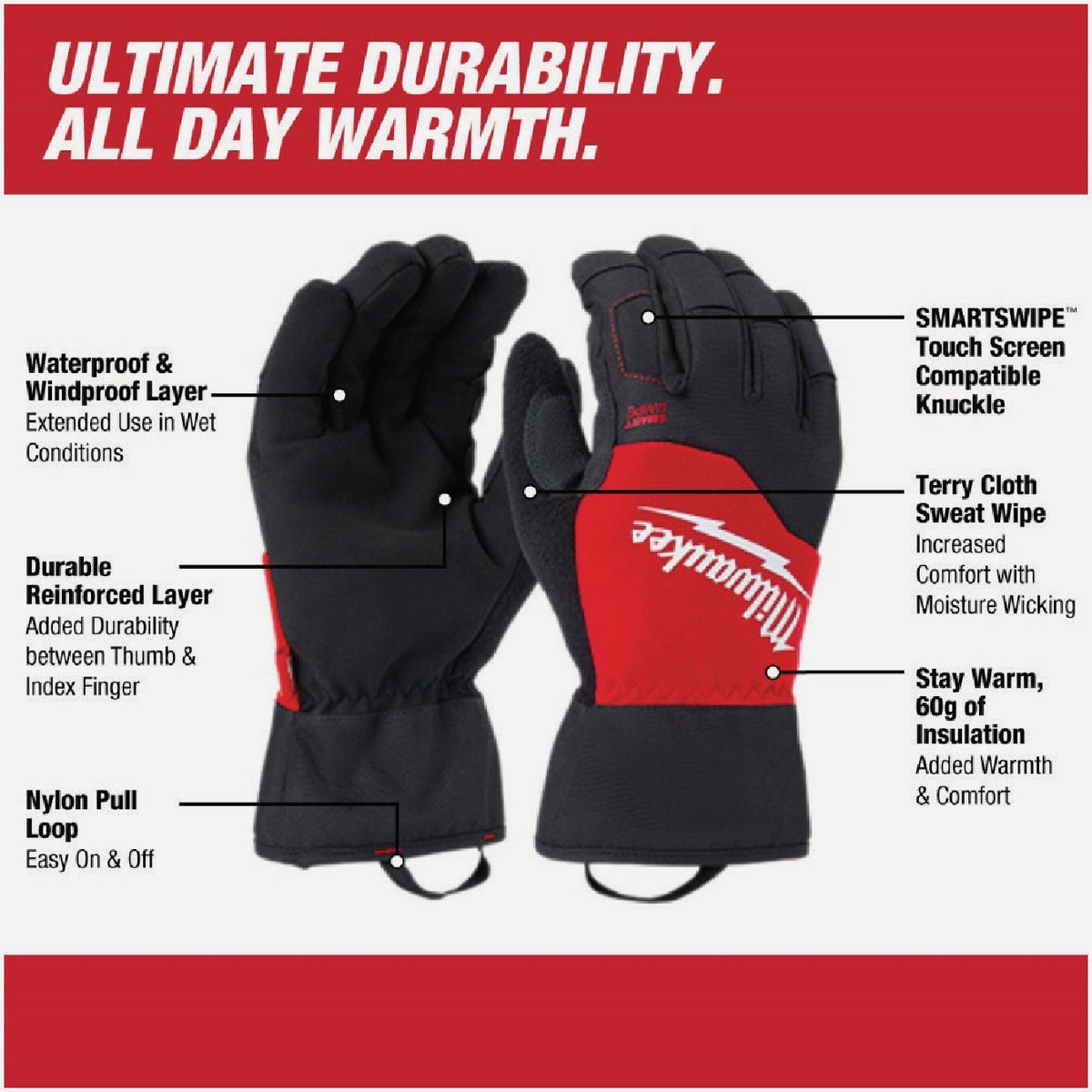 Milwaukee Unisex Medium Nylon Winter Performance Glove