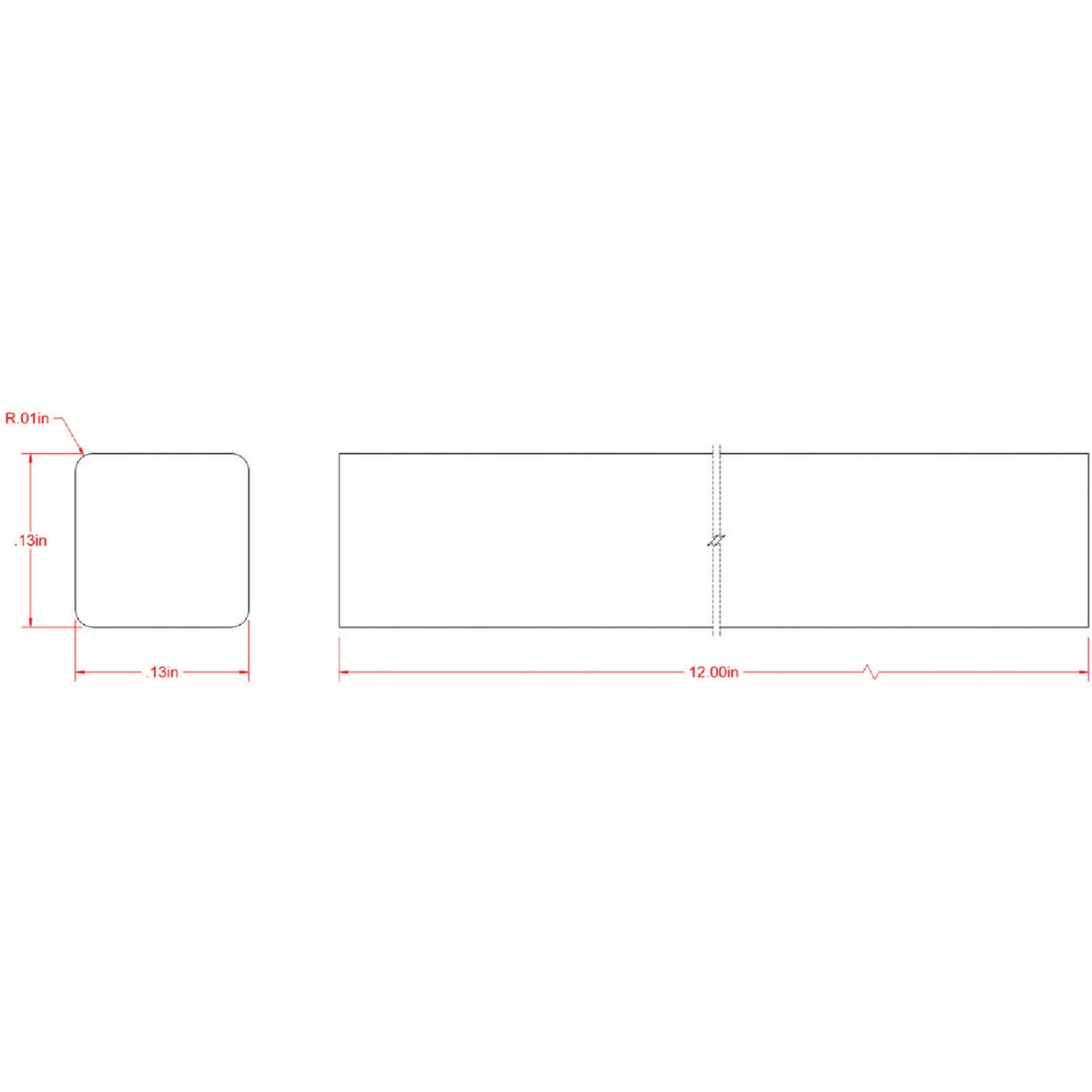 HILLMAN Steelworks 1/8 In. x 1 Ft. Zinc-Plated Steel Solid Square Key Stock