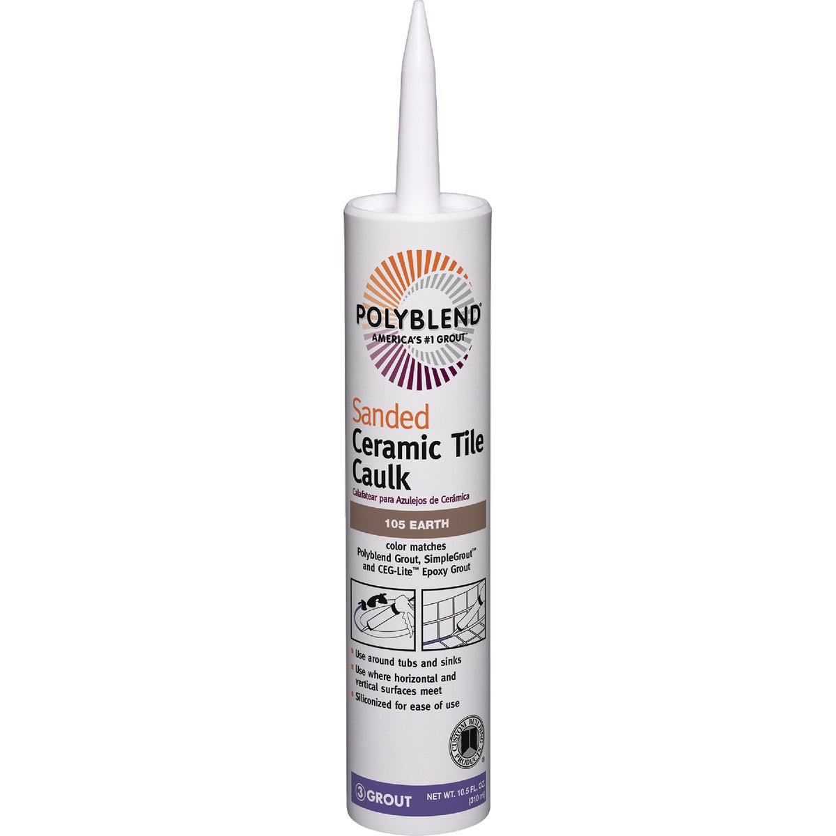 Polyblend 10.5 Oz. #105 Earth Sanded Ceramic Tile Caulk