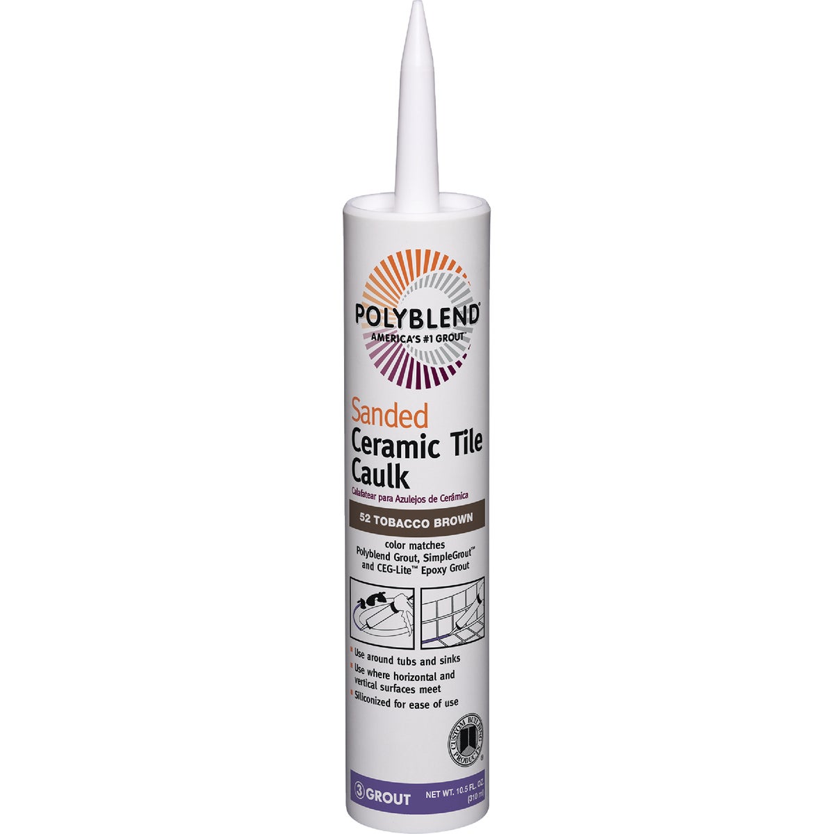 Polyblend 10.5 Oz. #52 Tobacco Brown Sanded Ceramic Tile Caulk