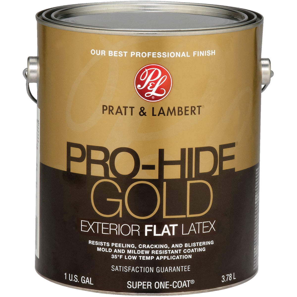 Pratt & Lambert Pro-Hide Gold Latex Flat Exterior House Paint, Base 1, 1 Gal.