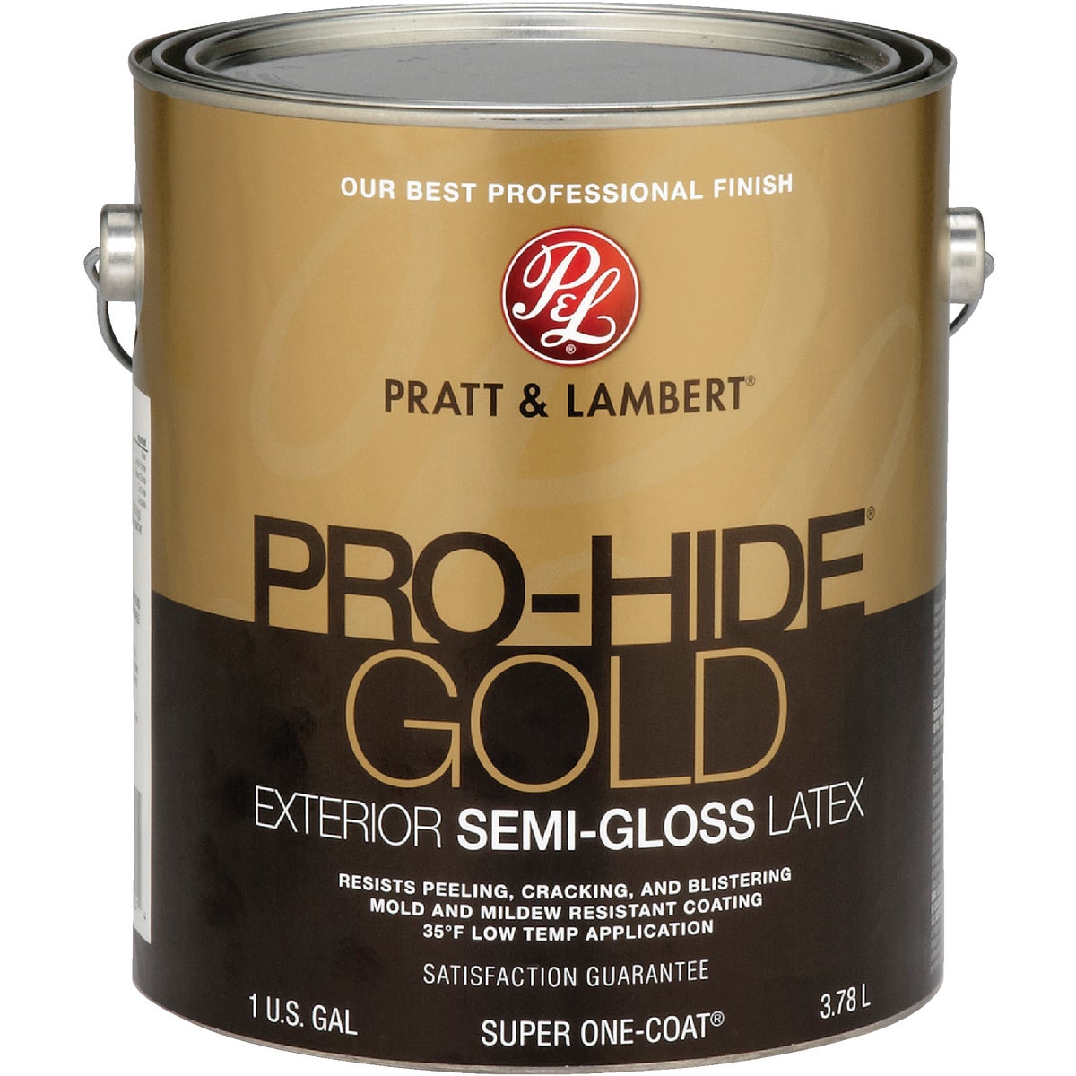 Pratt & Lambert Pro-Hide Gold Latex Semi-Gloss Exterior House Paint, Base 1, 1 Gal.