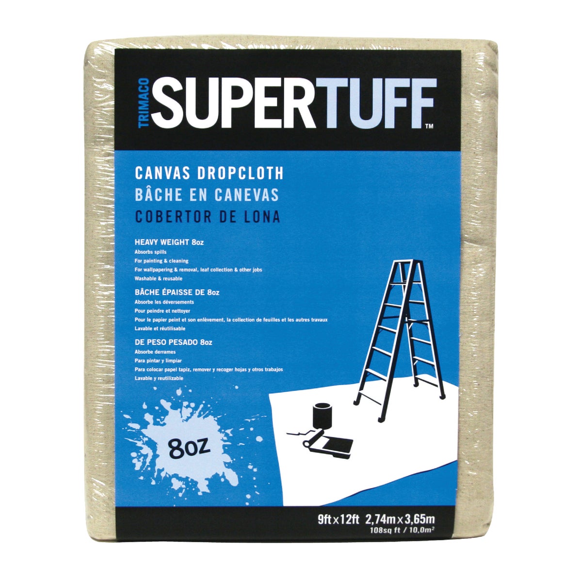 Trimaco SuperTuff Canvas 9 Ft. x 12 Ft. 8 Oz. Drop Cloth