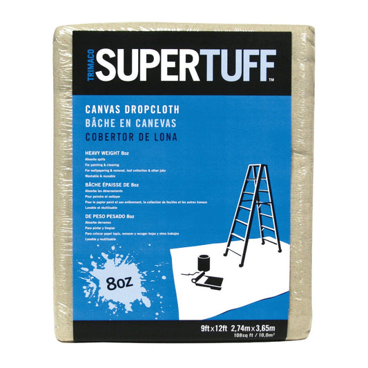 Trimaco SuperTuff Canvas 9 Ft. x 12 Ft. 8 Oz. Drop Cloth