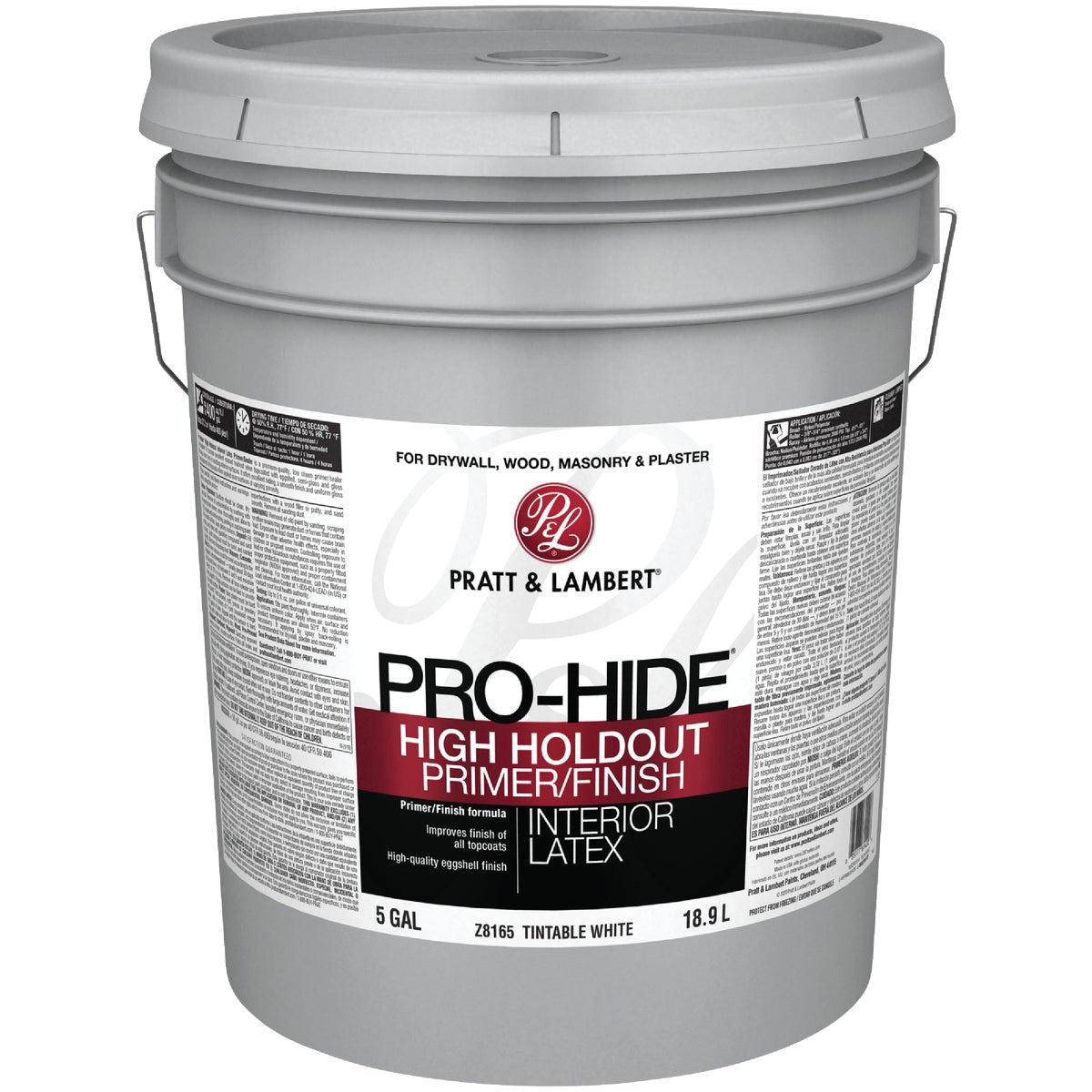 Pratt and Lambert Pro-Hide High Hold Out Interior Primer Sealer, White, 5 Gal.