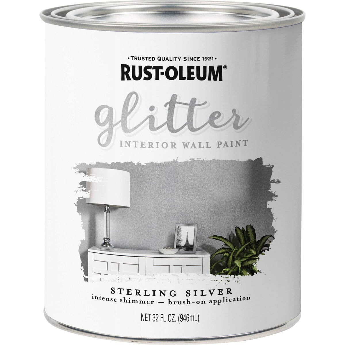 Rust-Oleum 1 Qt. Sterling Silver Glitter Interior Wall Paint