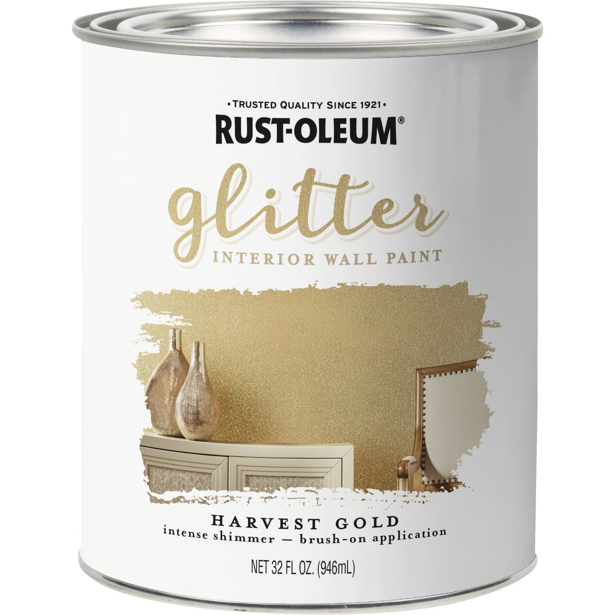 Rust-Oleum 1 Qt. Harvest Gold Glitter Interior Wall Paint