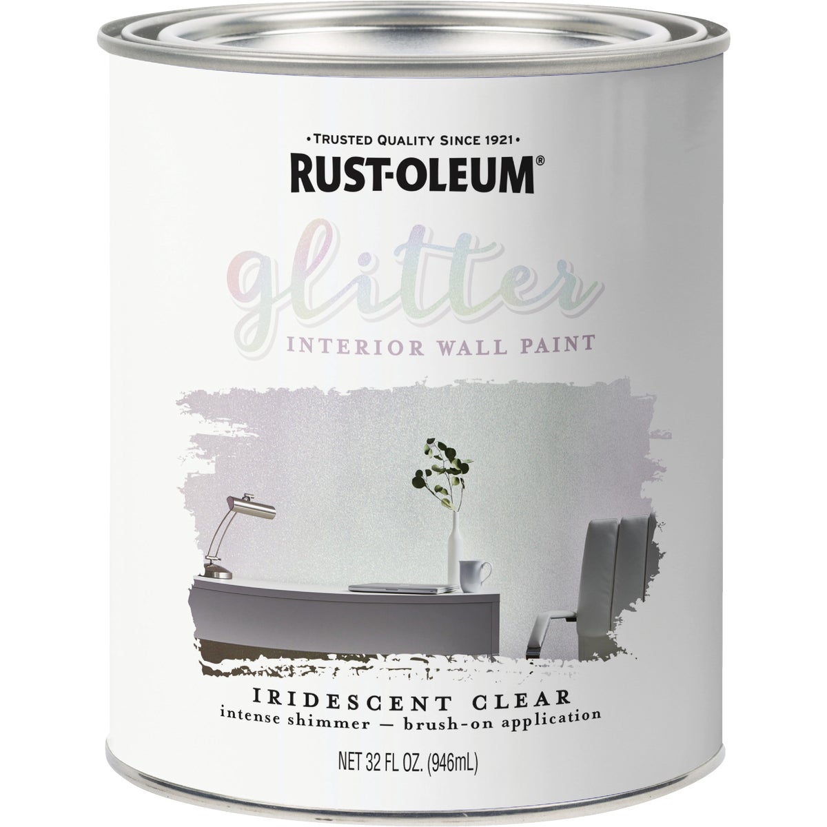 Rust-Oleum 1 Qt. Iridescent Clear Glitter Interior Wall Paint