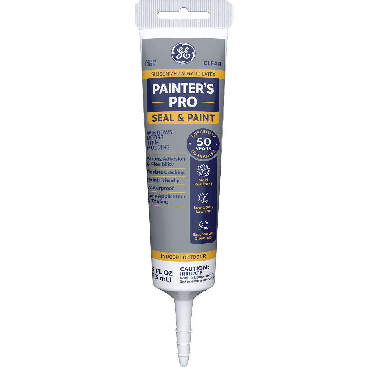 GE Painter's Pro 5.5 Oz. Clear Siliconized Acrylic Latex Caulk