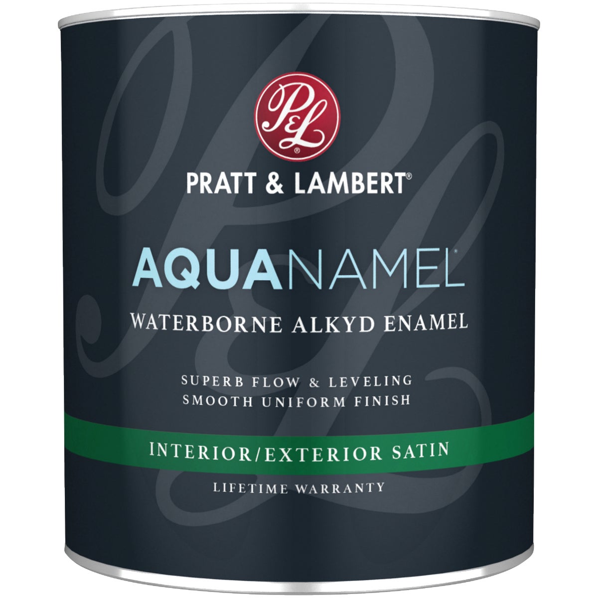 Pratt & Lambert Aquanamel Waterborne Alkyd Satin Interior/Exterior Enamel, Neutral Base, 1 Qt.