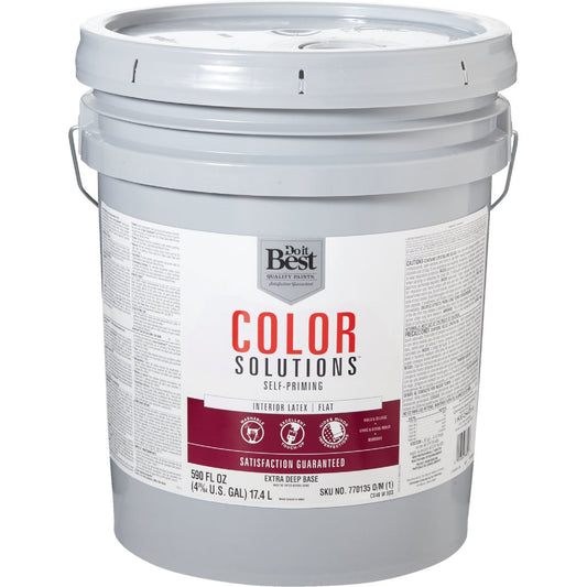 Do it Best Color Solutions Latex Self-Priming Flat Interior Wall Paint, Extra Deep Base, 5 Gal.