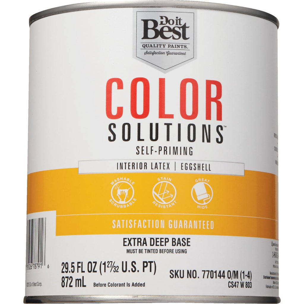 Do it Best Color Solutions Latex Self-Priming Eggshell Interior Wall Paint, Extra Deep Base, 1 Qt.