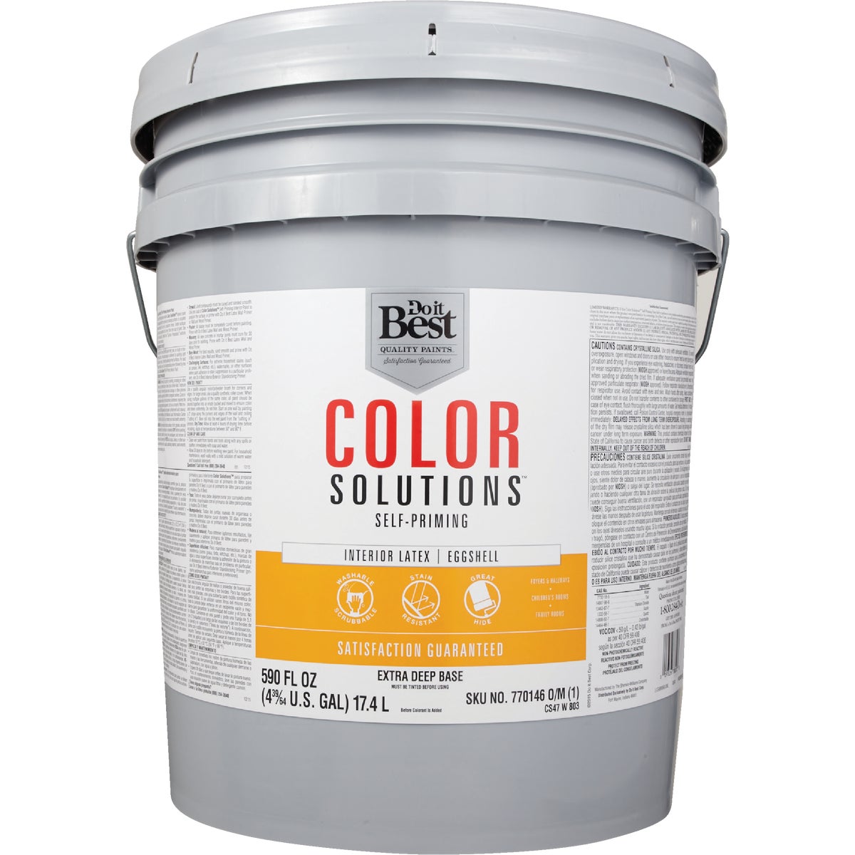 Do it Best Color Solutions Latex Self-Priming Eggshell Interior Wall Paint, Extra Deep Base, 5 Gal.