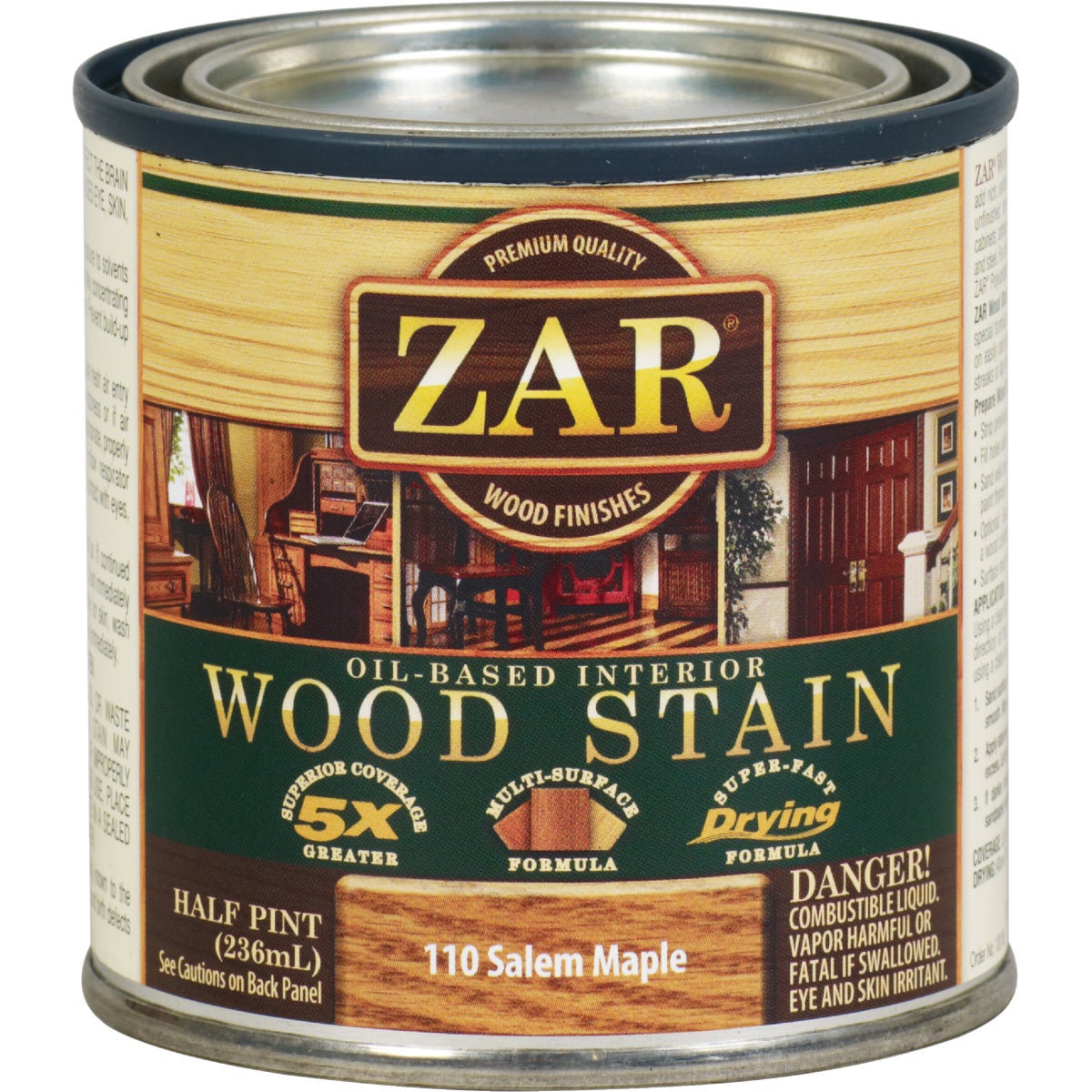 ZAR Oil-Based Wood Stain, Salem Maple, 1/2 Pt.